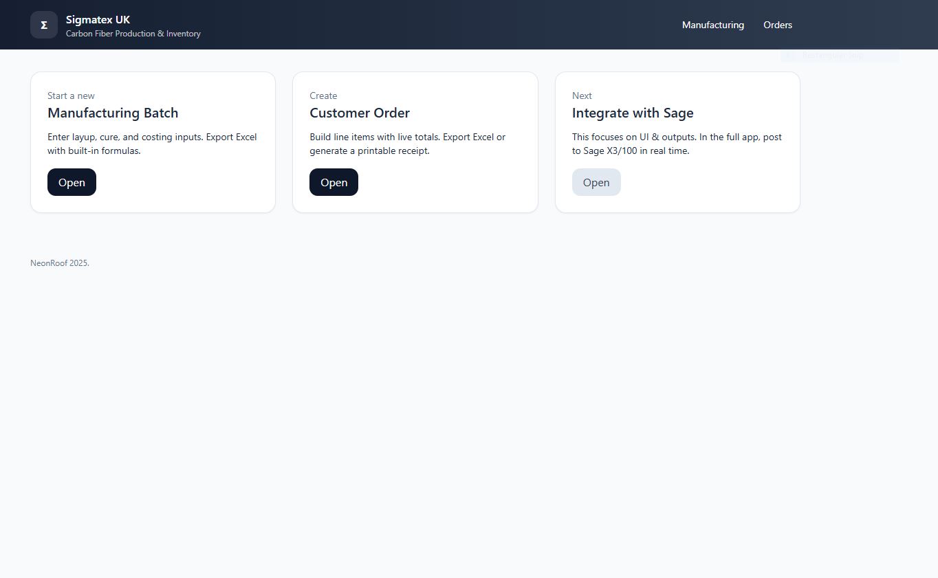 Customer Orders & Sage Integration screenshot