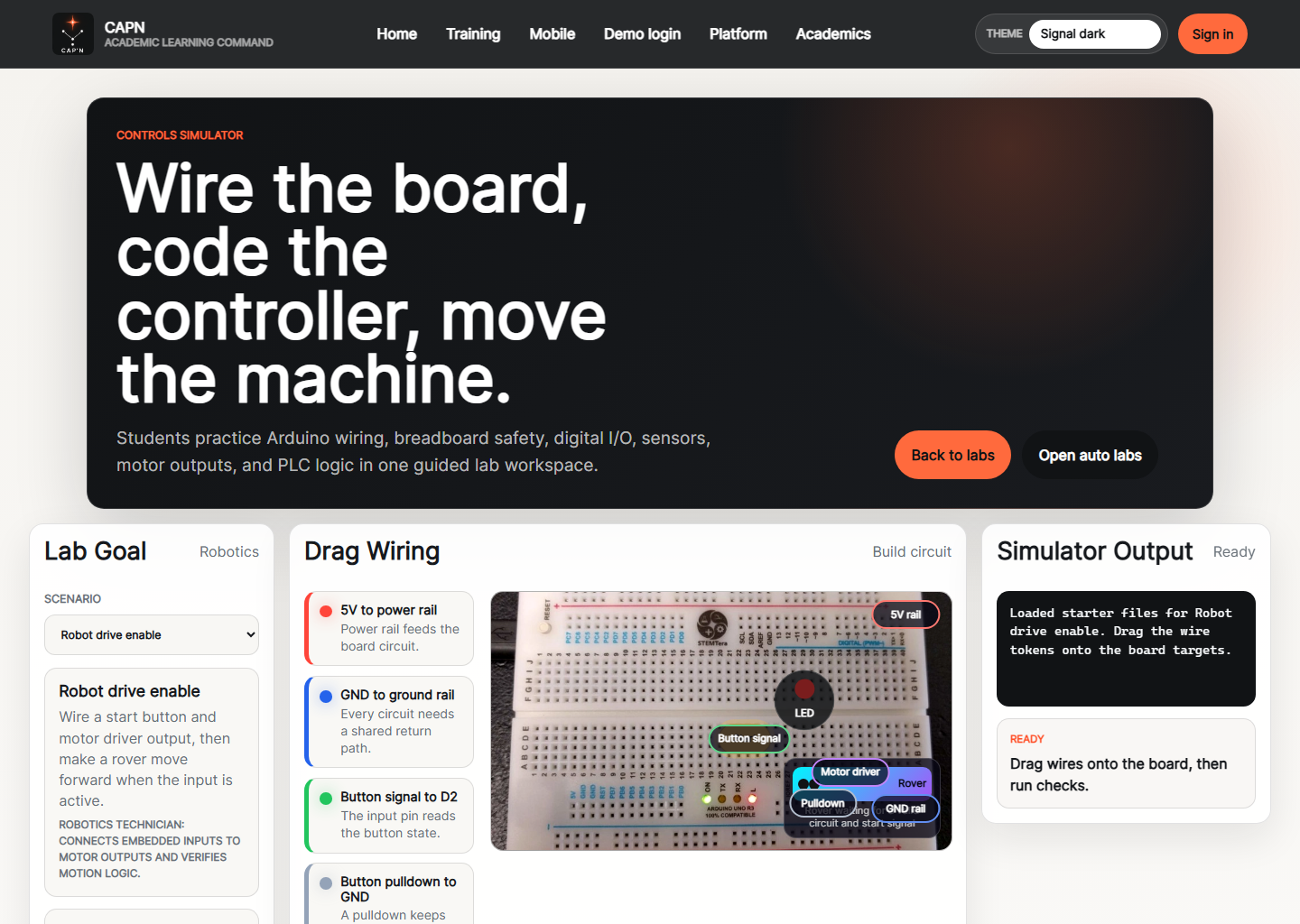 MyCapn Arduino Simulator