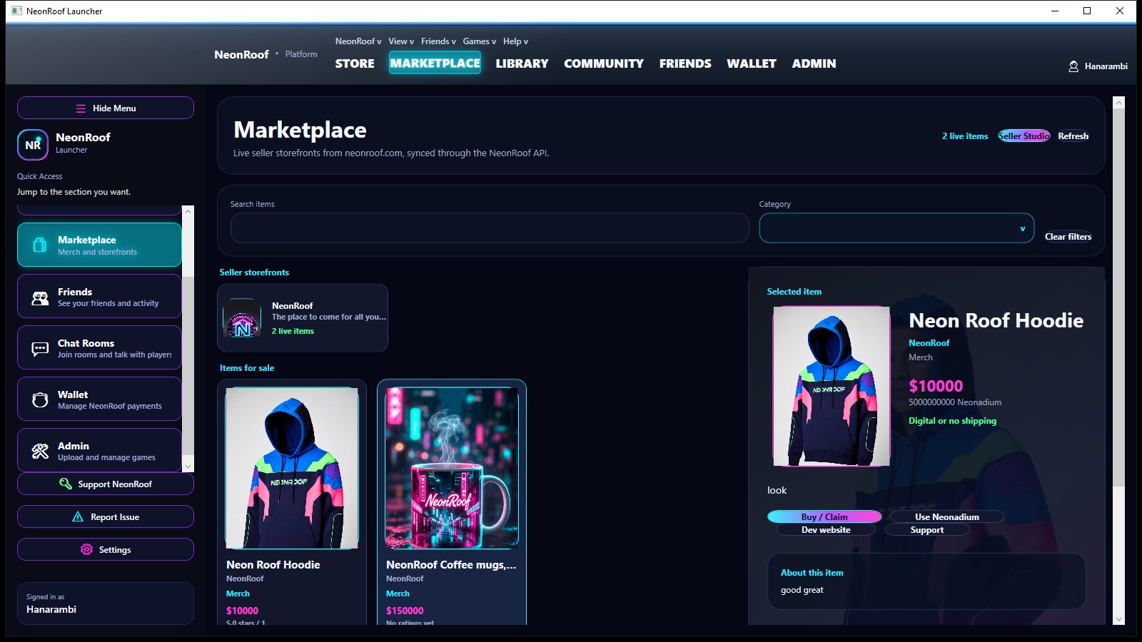 NeonRoof Platform Marketplace