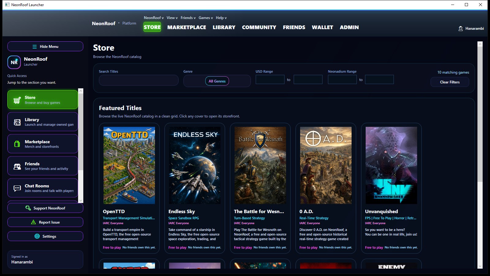NeonRoof Platform Desktop Store