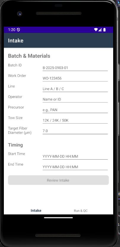 Oven Control & Quality Assurance screenshot
